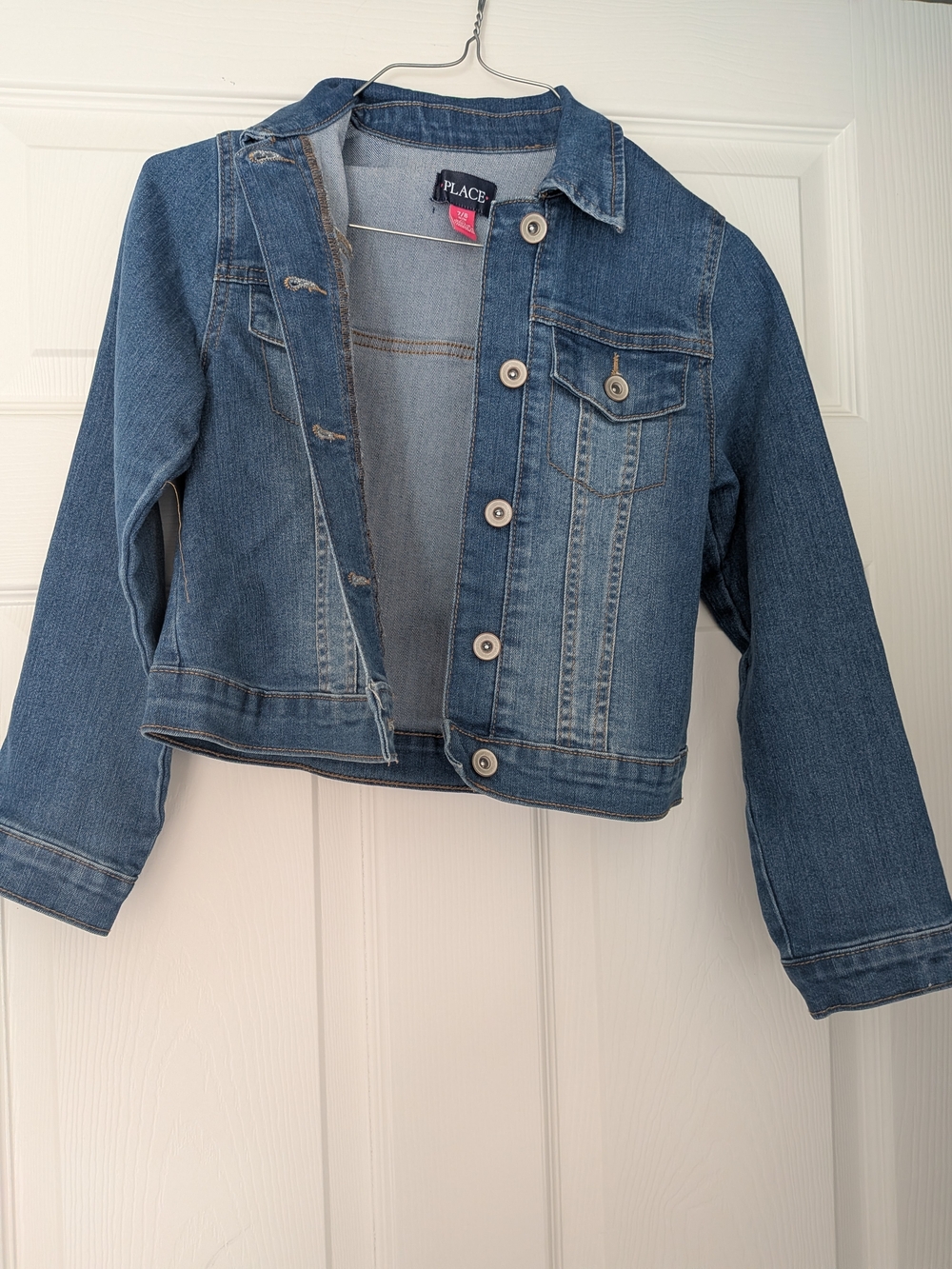 The Children's Place Girls' Classic Medium Blue Denim Jacket In Size 7/8